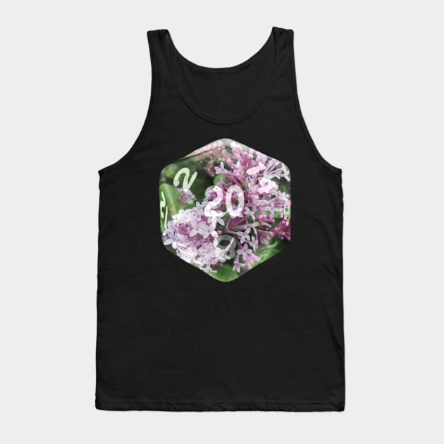 Nat 20 Pink Blossom with Green Leaves Tank Top by Geomhectic